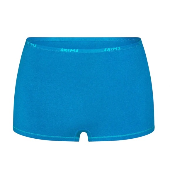 SKIMS NWT COTTON LOGO HOT PANT BOYSHORT UNDERWEAR SZ SMALL COLOR MYKONOS - Picture 3 of 8